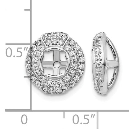 14K Weißgold Ohrring-Jacket mit 0,5 ct. im Labor gezüchteten Diamanten VS/SI+ G+ und 4,5 mm rundem Stein