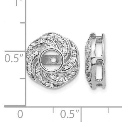 14K Weißgold Ohrring-Jacket mit 0,25 ct. Laborgezüchteten Diamanten VS/SI+ G+ und 4,5 mm Wirbel-Design