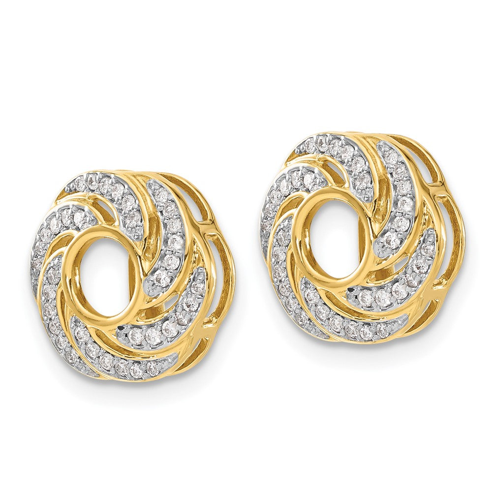 14K Gelbgold Diamant Jacke Ohrringe