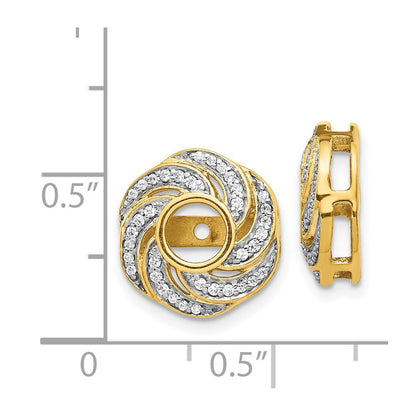 14K Gelbgold Diamant Jacke Ohrringe