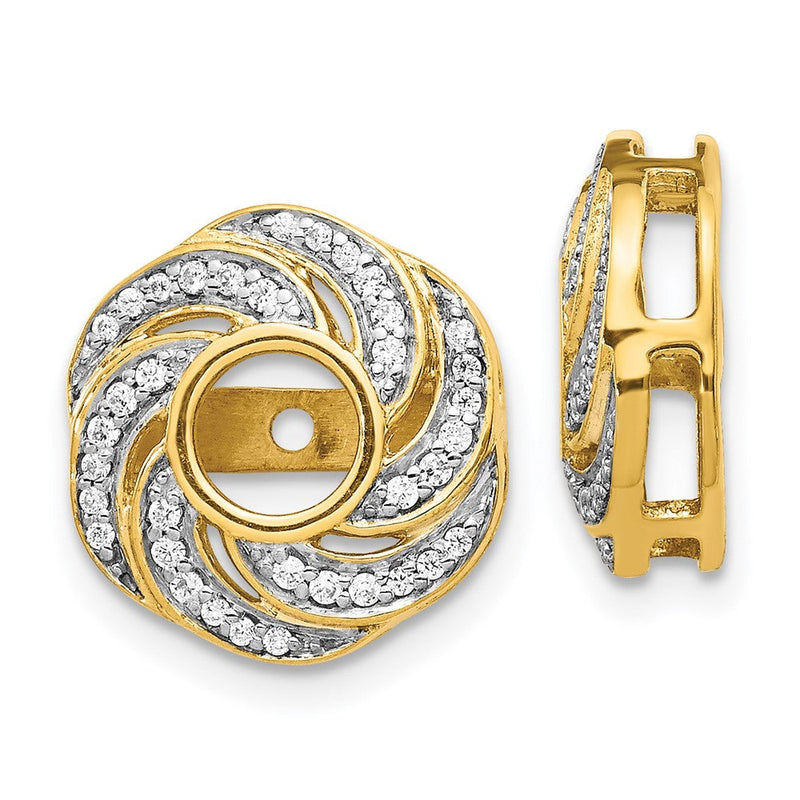 14K Gelbgold Diamant Jacke Ohrringe