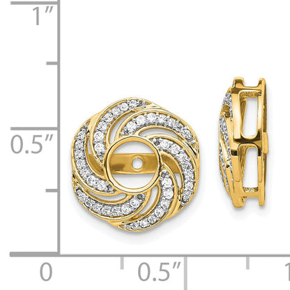 14K Gelbgold Wirbel Diamant Jacke Ohrringe