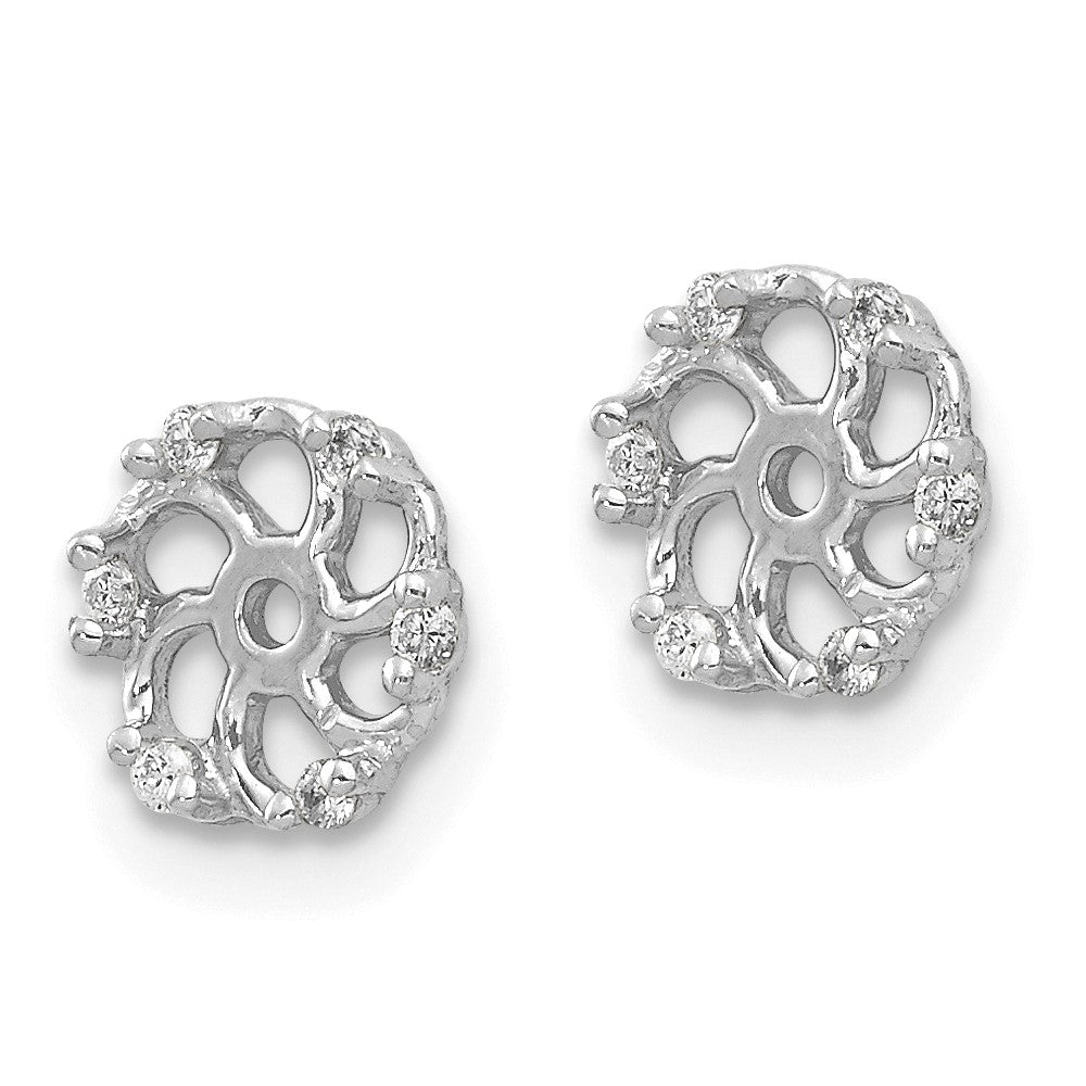 14K Weißgold Ohrring-Jacket mit natürlichen Diamanten