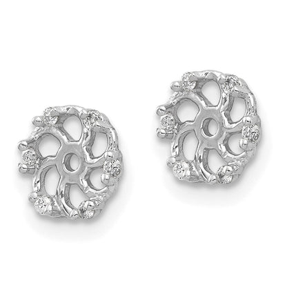 14K Weißgold Ohrring-Jacket mit natürlichen Diamanten