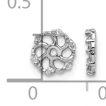 14K Weißgold Ohrring-Jacket mit 0,05 ct. laborgezüchteten Diamanten VS/SI+ G+ und 4,5 mm Öffnung
