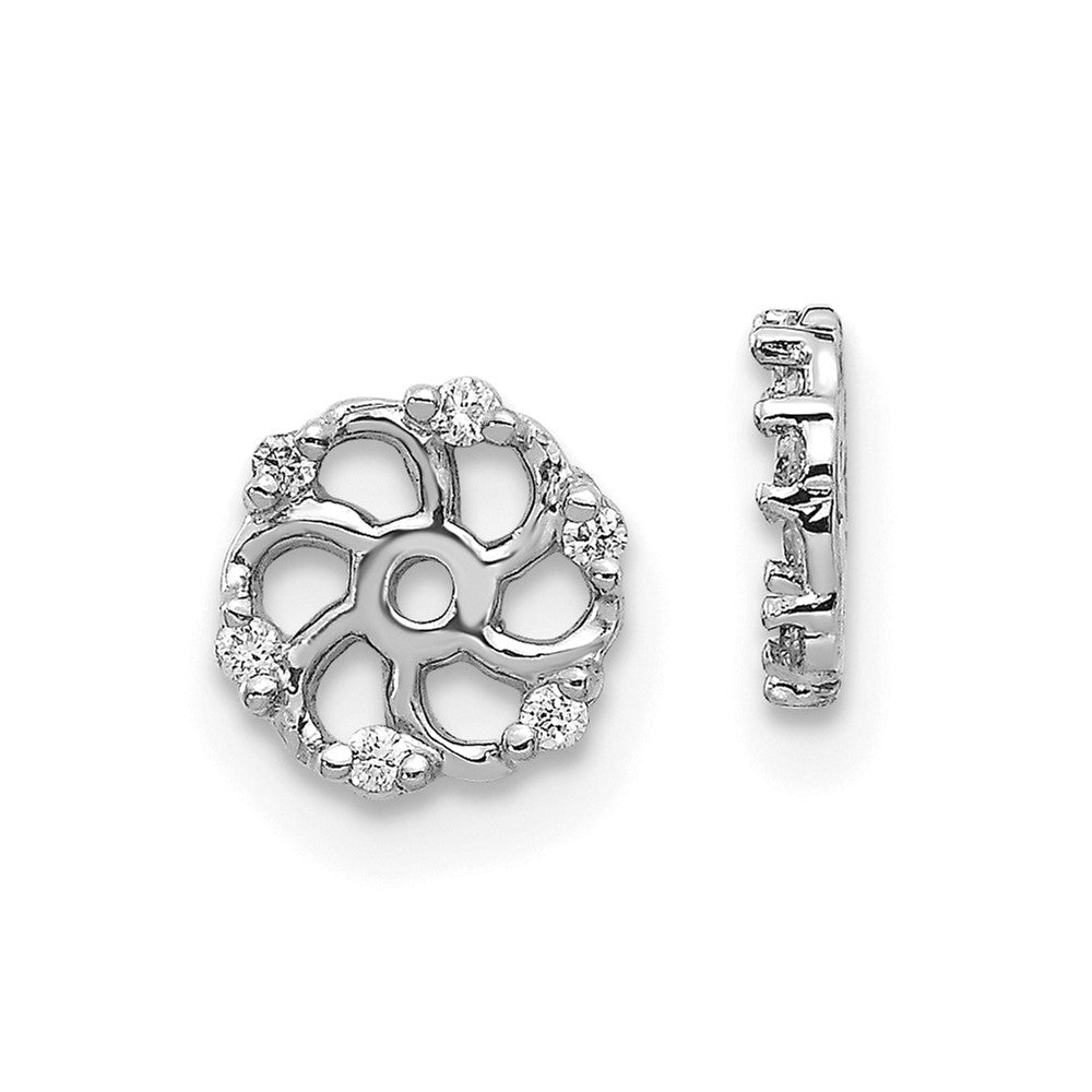 14K Weißgold Ohrring-Jacket mit natürlichen Diamanten