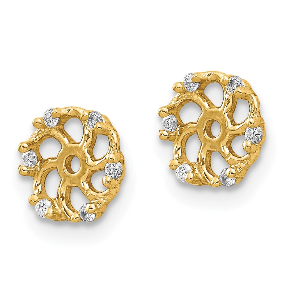 Ohrring-Jackets mit natürlichen Diamanten in 14K Gelbgold