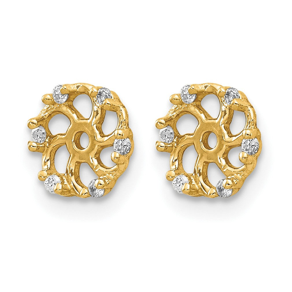 14K Gelbgold Ohrring-Jacket mit 0,05 ct. im Labor gezüchteten Diamanten VS/SI+ G+ und 4,5 mm Öffnung