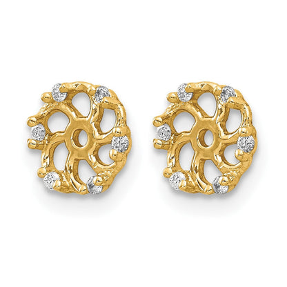 14K Gelbgold Ohrring-Jacket mit 0,05 ct. im Labor gezüchteten Diamanten VS/SI+ G+ und 4,5 mm Öffnung