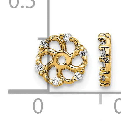 14K Gelbgold Ohrring-Jacket mit 0,05 ct. im Labor gezüchteten Diamanten VS/SI+ G+ und 4,5 mm Öffnung