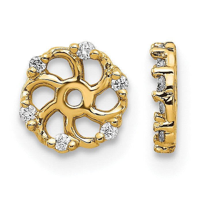 14K Gelbgold Ohrring-Jacket mit 0,05 ct. im Labor gezüchteten Diamanten VS/SI+ G+ und 4,5 mm Öffnung