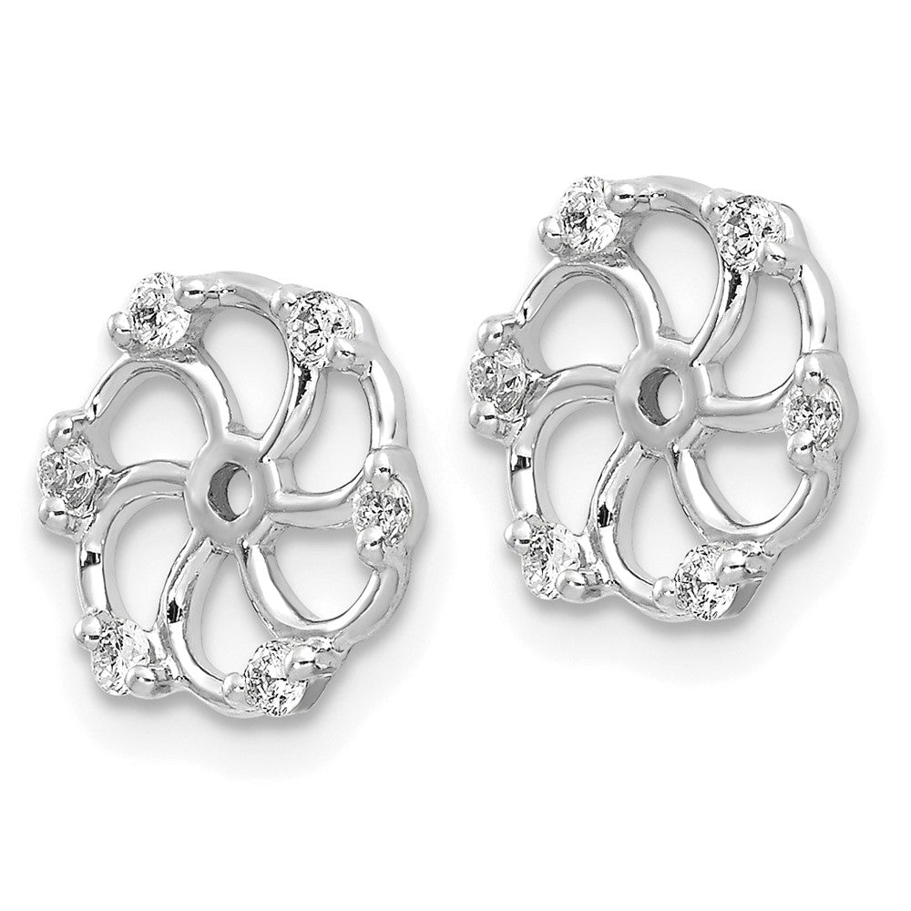 14K Weißgold Aa Diamant Ohrring Jacke