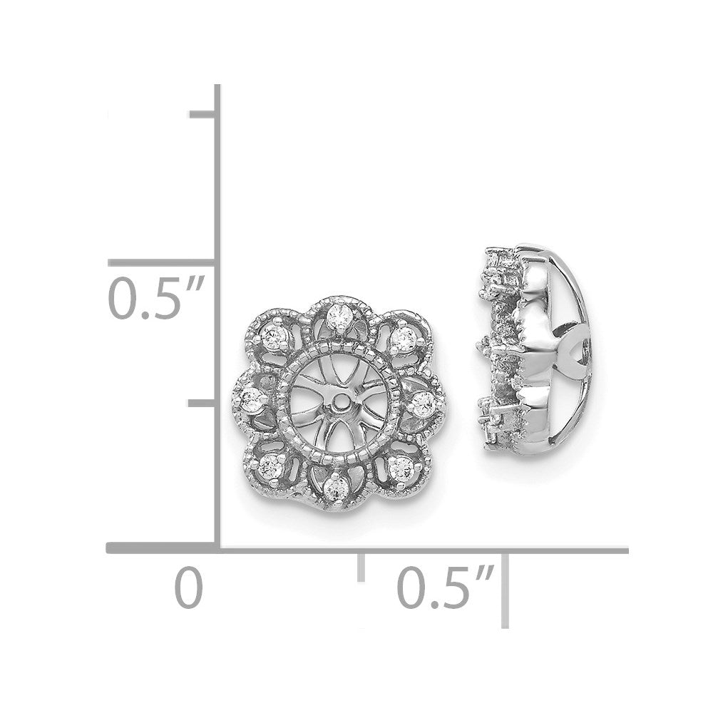 14K Weißgold Fantasie Diamant Ohrring Jacken