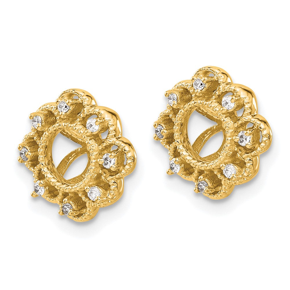 14K Gelbgold Fantasie Diamant Ohrring Jacken