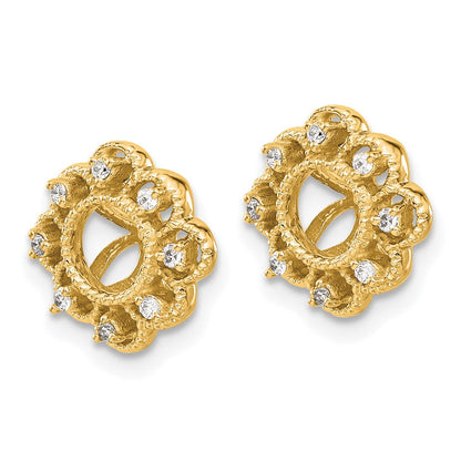 14K Gelbgold Fantasie Diamant Ohrring Jacken
