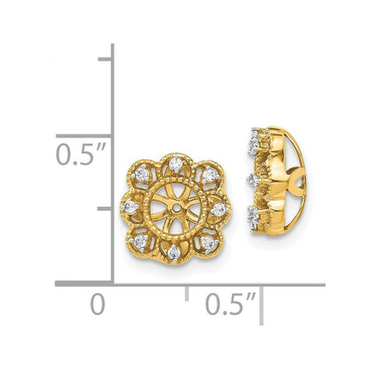 14K Gelbgold Fantasie Diamant Ohrring Jacken