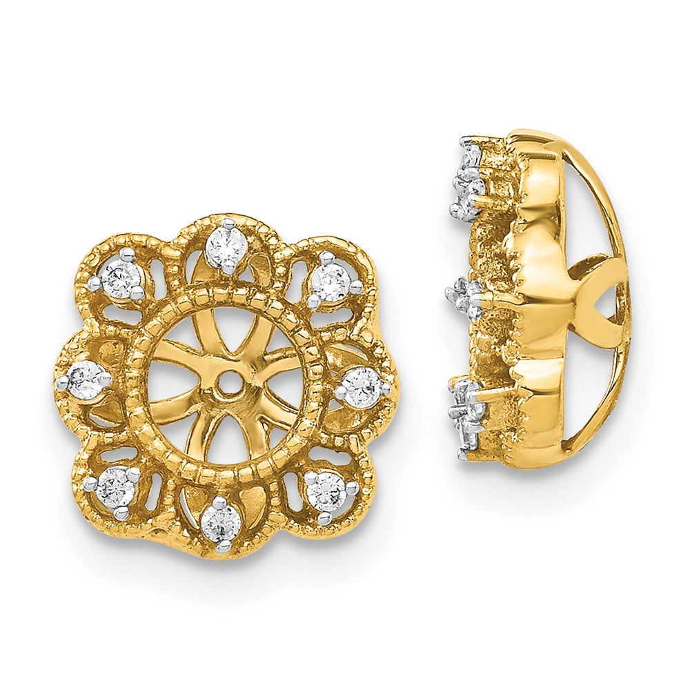 14K Gelbgold Fantasie Diamant Ohrring Jacken