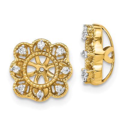 14K Gelbgold Fantasie Diamant Ohrring Jacken