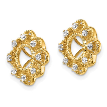10K Gelbgold Fantasie Diamant Ohrring Jacken