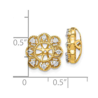 10K Gelbgold Fantasie Diamant Ohrring Jacken