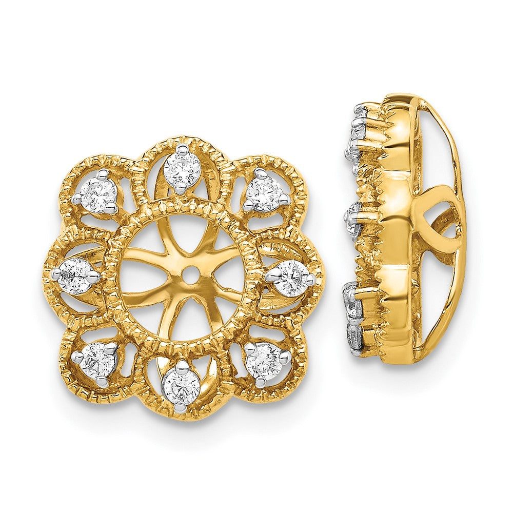 10K Gelbgold Fantasie Diamant Ohrring Jacken