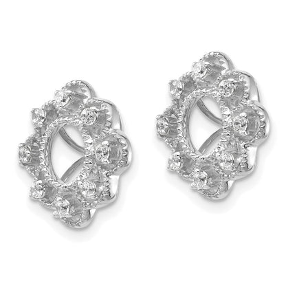 14K Weißgold Ohrring-Jacket mit 0,25 ct. im Labor gezüchtetem Diamant VS/SI+ G+, 4,4 mm