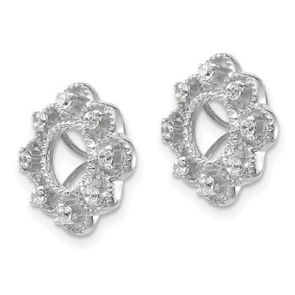 14K Weißgold Ohrring-Jacket mit 0,25 ct. im Labor gezüchtetem Diamant VS/SI+ G+, 4,4 mm