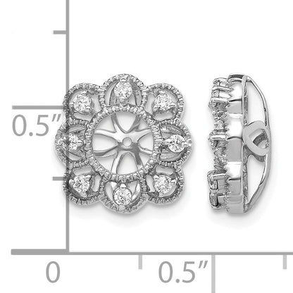 14K Weißgold Ohrring-Jacket mit 0,25 ct. im Labor gezüchtetem Diamant VS/SI+ G+, 4,4 mm