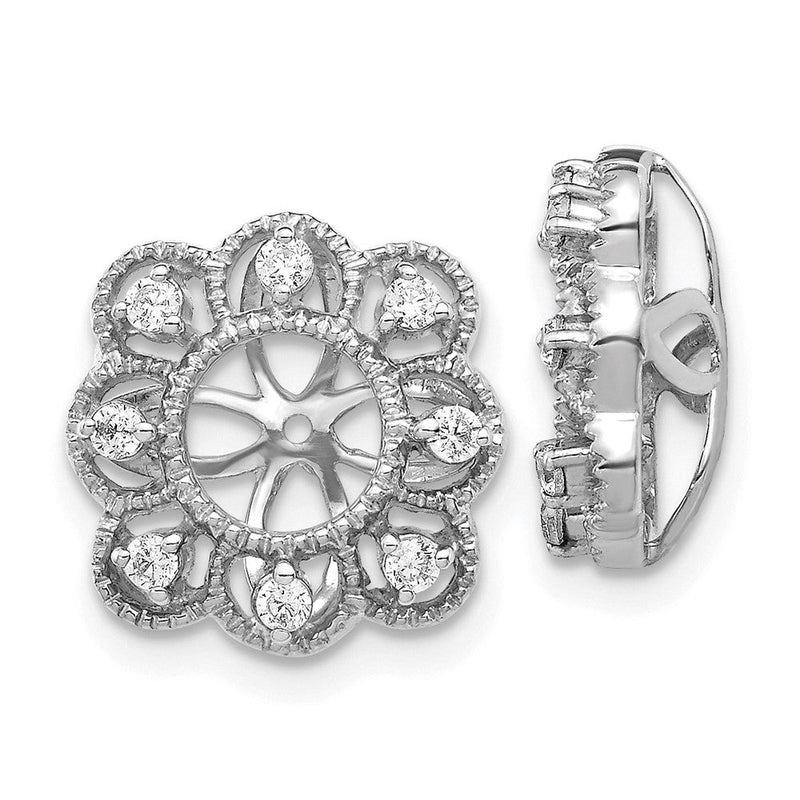 14K Weißgold Ohrring-Jacket mit 0,25 ct. im Labor gezüchtetem Diamant VS/SI+ G+, 4,4 mm