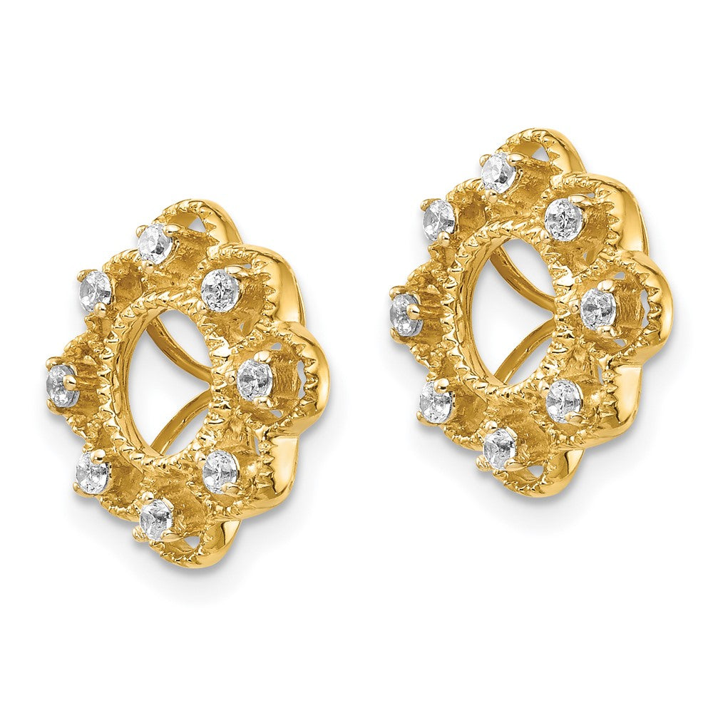 14K Gelbgold Fantasie Diamant Ohrring Jacken