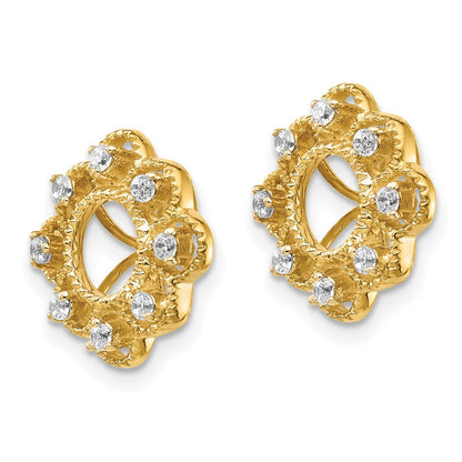 14K Gelbgold Fantasie Diamant Ohrring Jacken