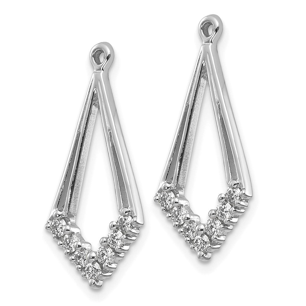 14K Weißgold Aa Diamant Geformt Ohrring Jacke