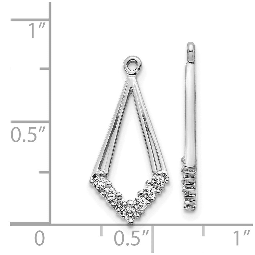 14K Weißgold Aa Diamant Geformt Ohrring Jacke