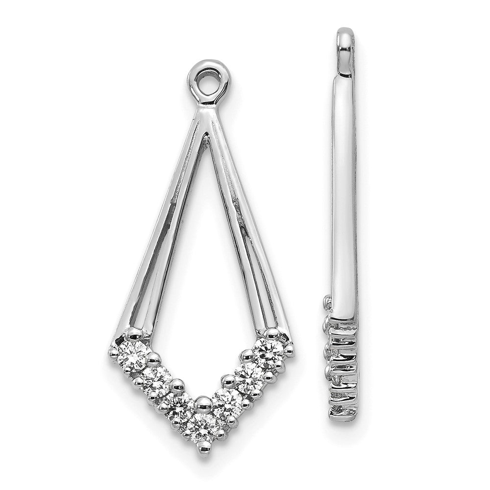14K Weißgold Aa Diamant Geformt Ohrring Jacke