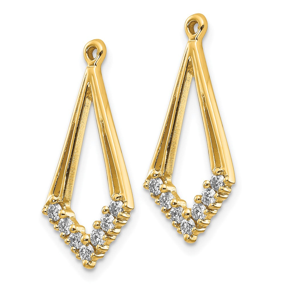Ohrring-Jacket mit rautenförmig angeordneten echten Diamanten, baumelnd, aus 14K Weißgold
