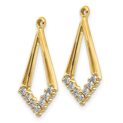 Ohrring-Jacket mit rautenförmig angeordneten echten Diamanten, baumelnd, aus 14K Weißgold