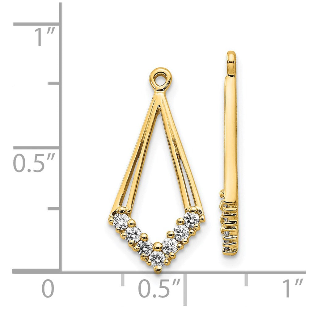 Ohrring-Jacket mit rautenförmig angeordneten echten Diamanten, baumelnd, aus 14K Weißgold
