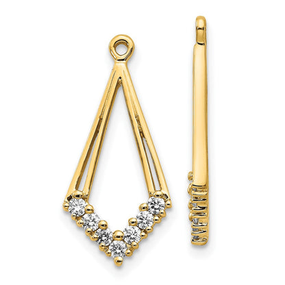 Ohrring-Jacket mit rautenförmig angeordneten echten Diamanten, baumelnd, aus 14K Weißgold