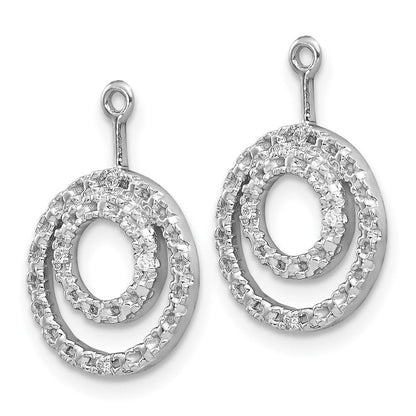 10K Weißgold Doppelt Kreis Diamant Ohrring Jacken