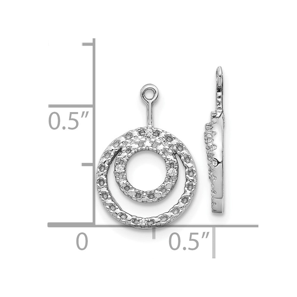 10K Weißgold Doppelt Kreis Diamant Ohrring Jacken