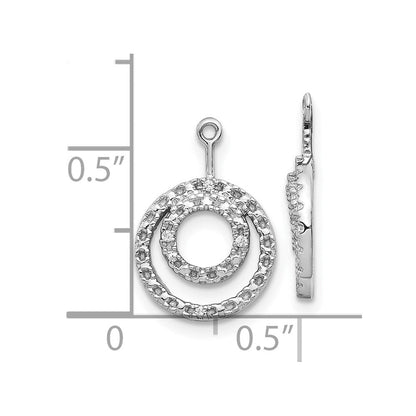 10K Weißgold Doppelt Kreis Diamant Ohrring Jacken