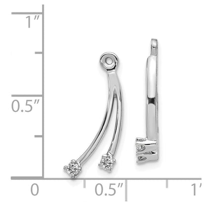 0,125 ct. Diamant-Ohrring-Jacket mit zwei Steinen aus 14K Weißgold