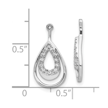 10K Weißgold Doppelt Tropfen Diamant Ohrring Jacken