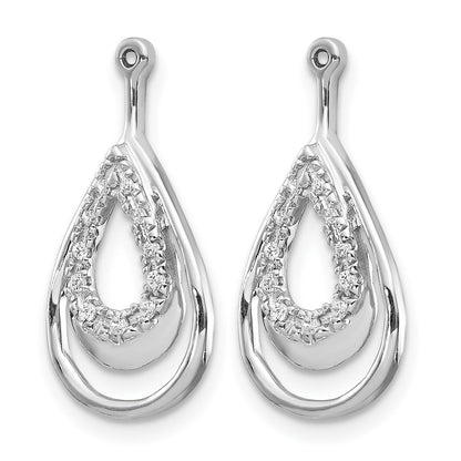 14K Weißgold Ohrring-Jackets mit 0,067 ct. im Labor gezüchteten Diamanten in Tropfenform, VS/SI+ G+