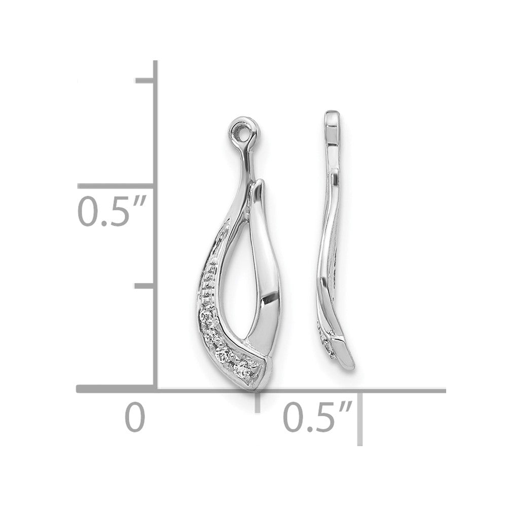 10K Weißgold Gedreht Tropfen Diamant Ohrring Jacken