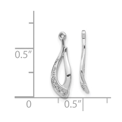 14K Weißgold Ohrring-Jackets mit gedrehtem Tropfen-Diamant