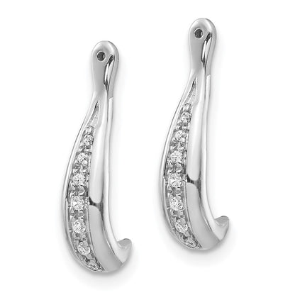 14K Weißgold Diamant-Ohrringjackets, J