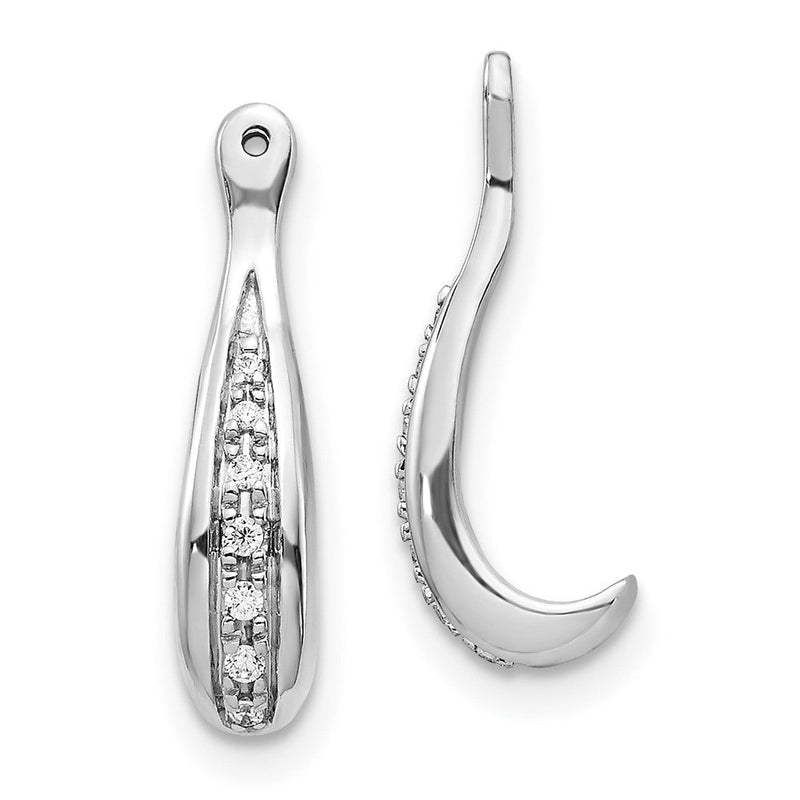 14K Weißgold Ohrring-Jacket mit 0,05 ct. Labor-gezüchteten Diamanten VS/SI+ G+