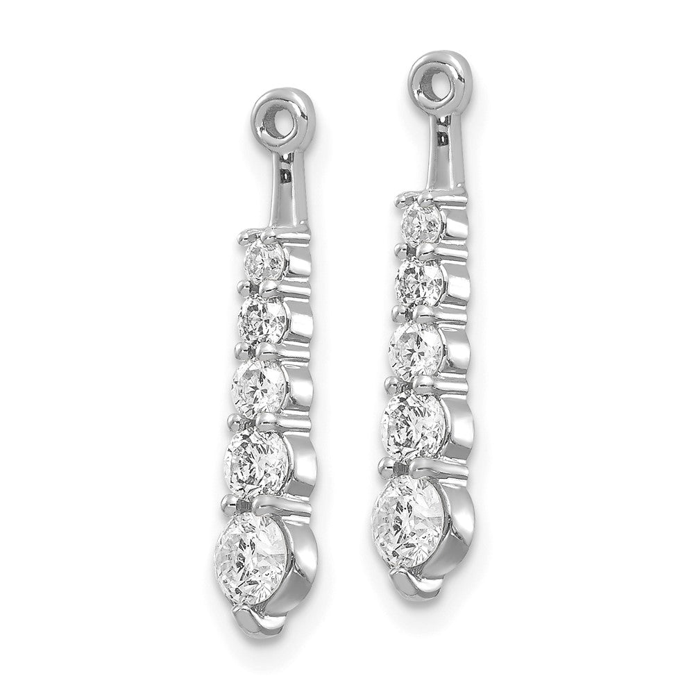 Ohrring-Jacket „Five Stones Journey“ mit herabhängenden natürlichen Diamanten in 14K Weißgold