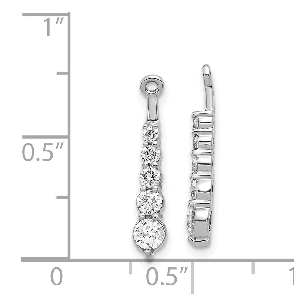 Ohrring-Jacket „Five Stones Journey“ mit herabhängenden natürlichen Diamanten in 14K Weißgold